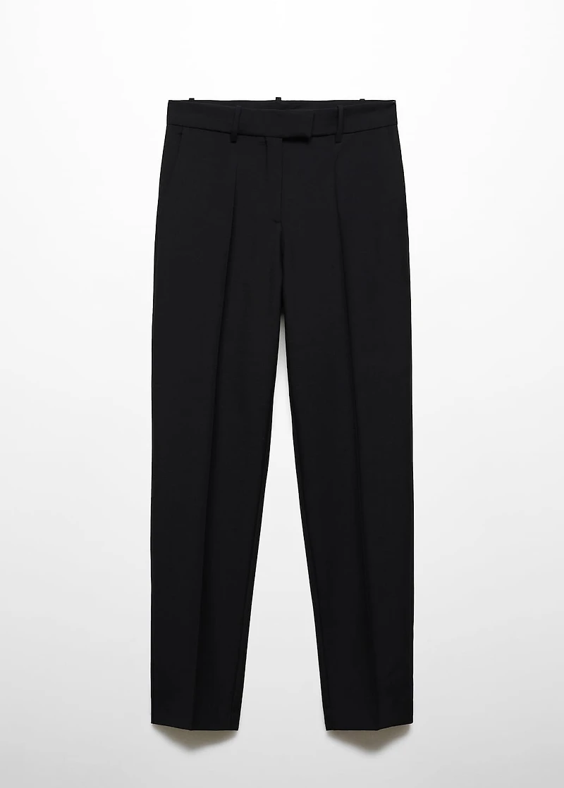 Straight wool suit pants