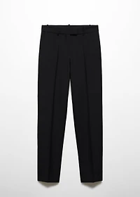 Straight wool suit pants