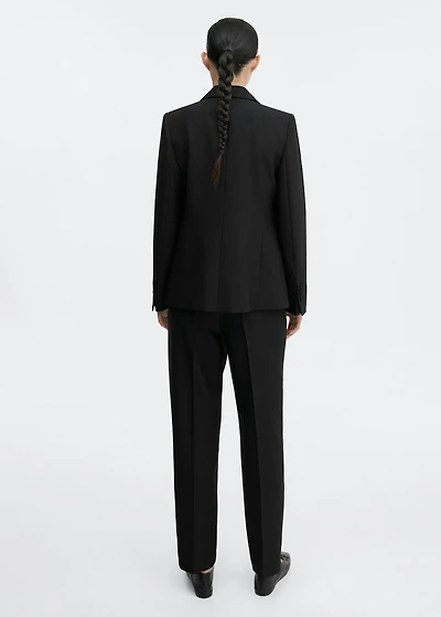 Straight wool suit pants