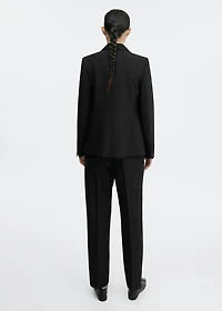Straight wool suit pants