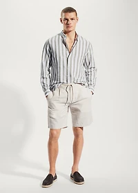 Regular-fit striped linen shirt