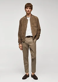 Leather bomber jacket