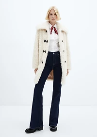 Fur-effect midi-coat