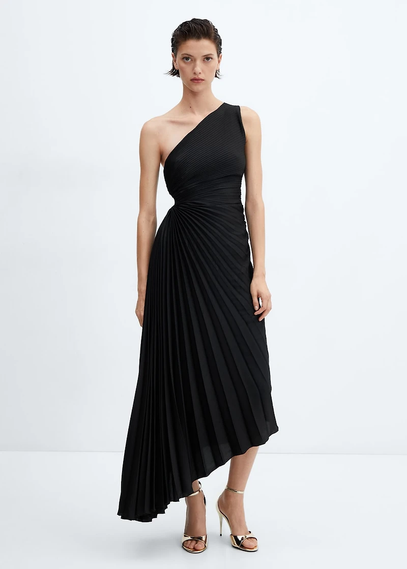 Asymmetrical pleated dress