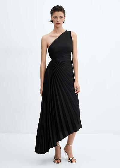 Asymmetrical pleated dress