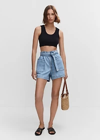 Paperbag shorts with belt