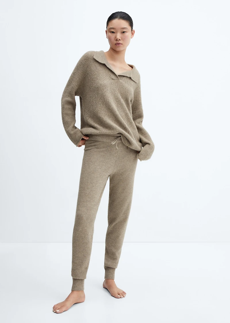 Knit jogger-style pants