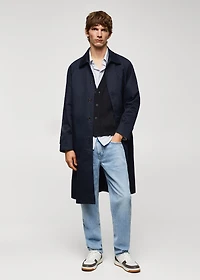 Relaxed-fit cotton trench coat