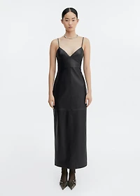 Leather dress with straps