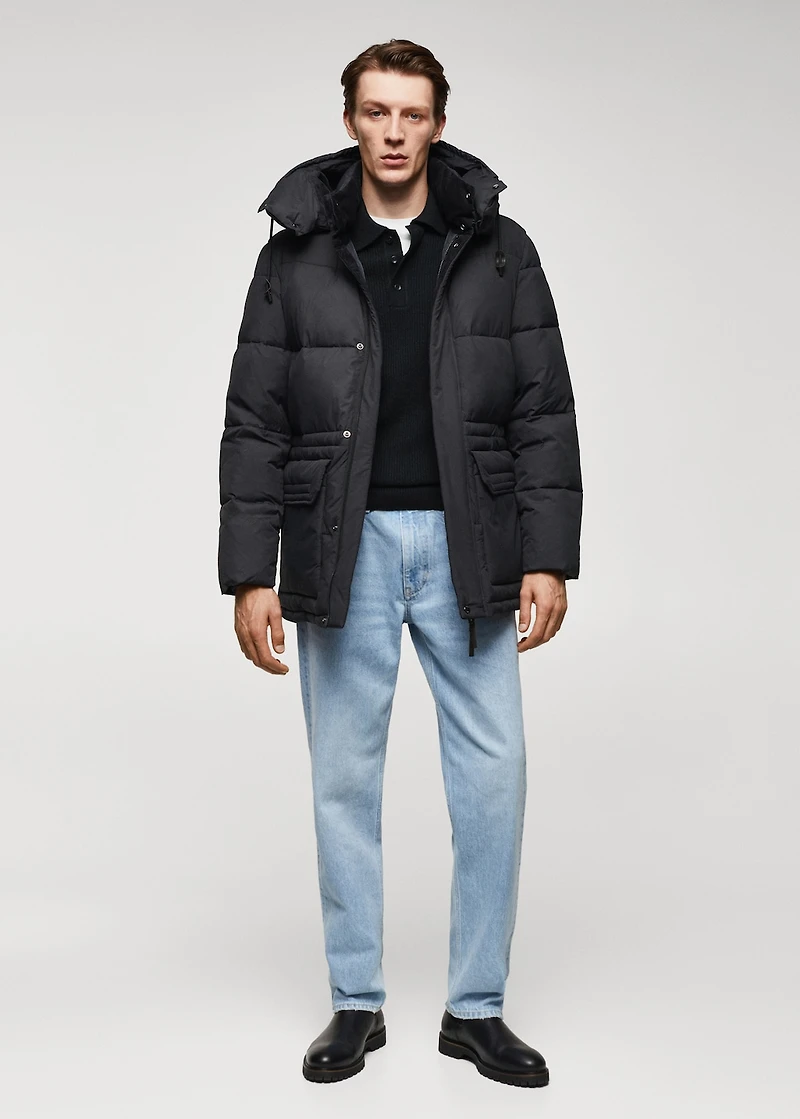 Water-repellent quilted barn jacket