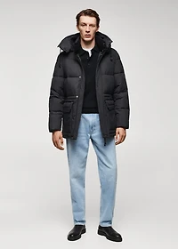 Water-repellent quilted barn jacket