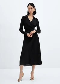 Buttoned wrap dress
