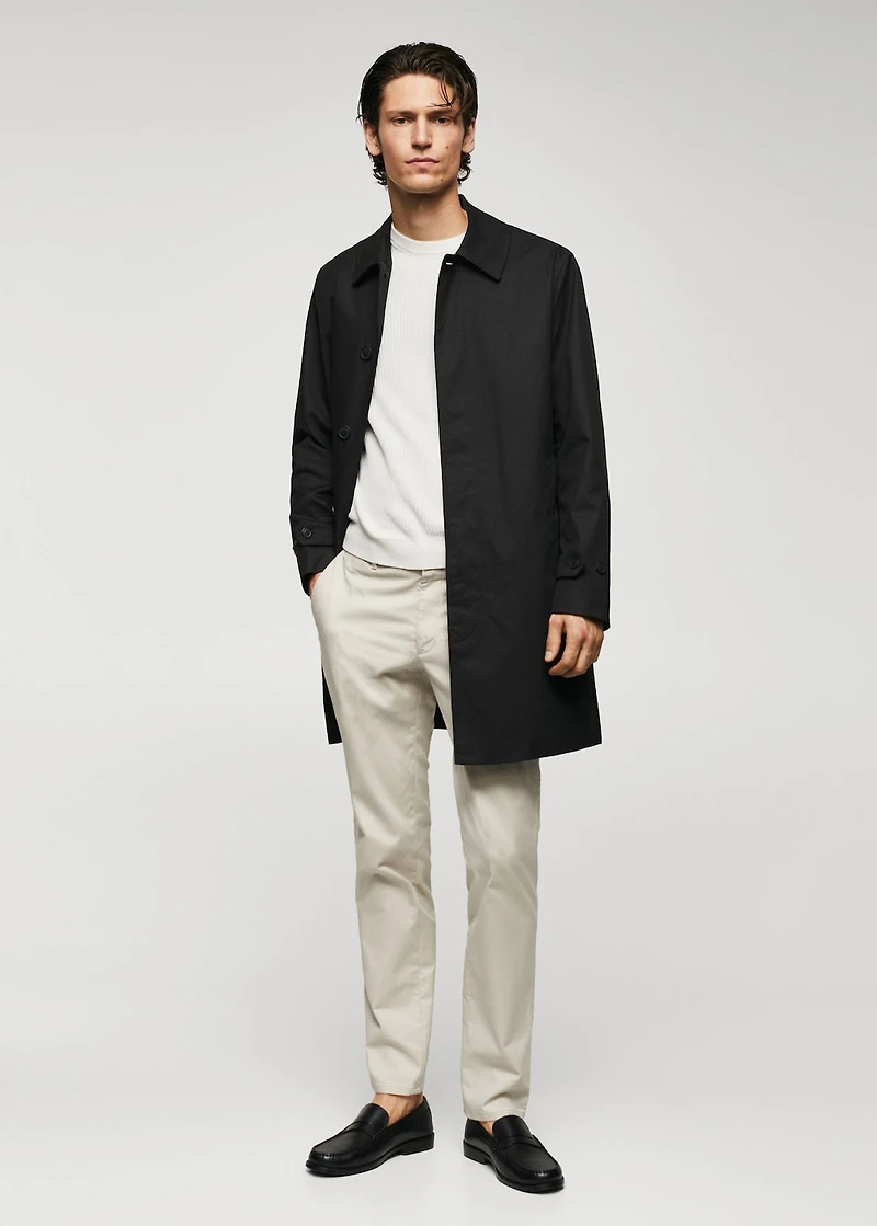 Water-repellent cotton trench coat