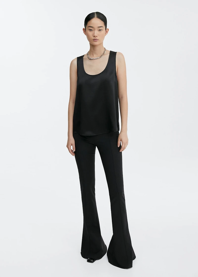 Silk top with wide straps