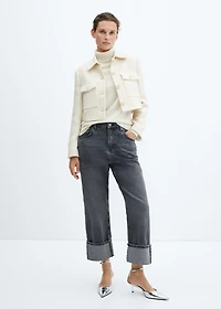 Cropped tweed jacket with pockets