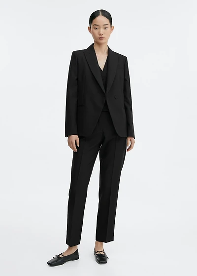Straight wool suit pants