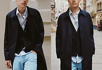 Relaxed-fit cotton trench coat