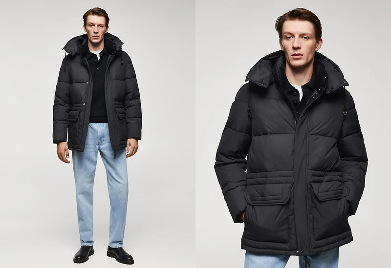 Water-repellent quilted barn jacket