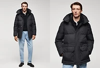 Water-repellent quilted barn jacket