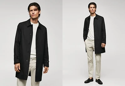 Water-repellent cotton trench coat