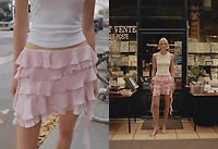 Ruffled chiffon skirt