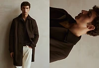 Reversible recycled wool trench coat