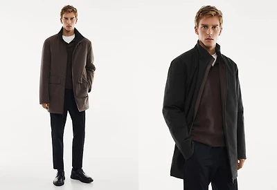 Reversible water-repellent quilted barn jacket