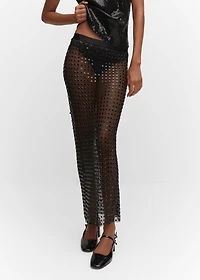 Rhinestone mesh skirt