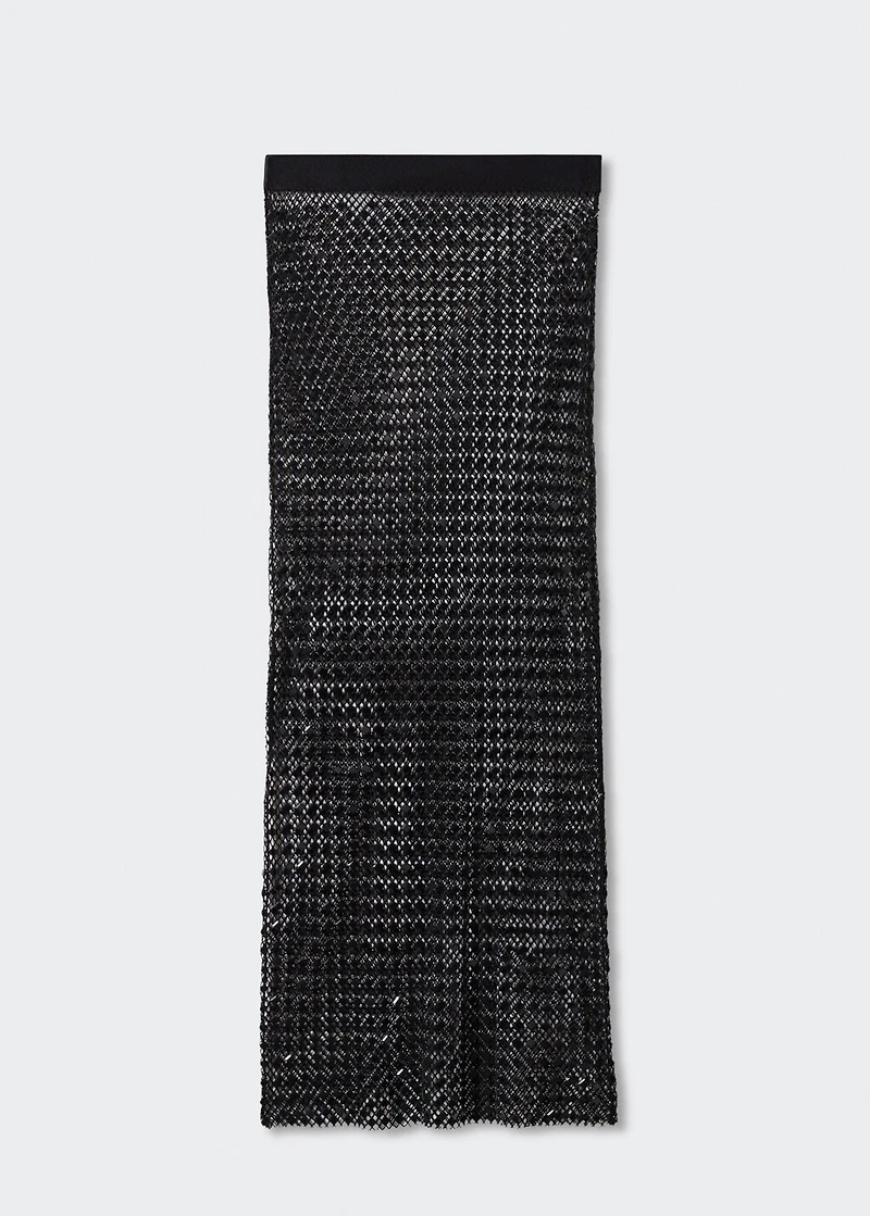 Rhinestone mesh skirt