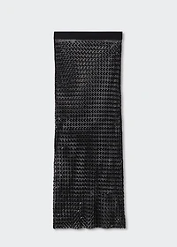 Rhinestone mesh skirt