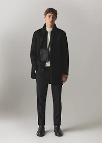 Detachable hood wool coat