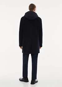 Detachable hood wool coat