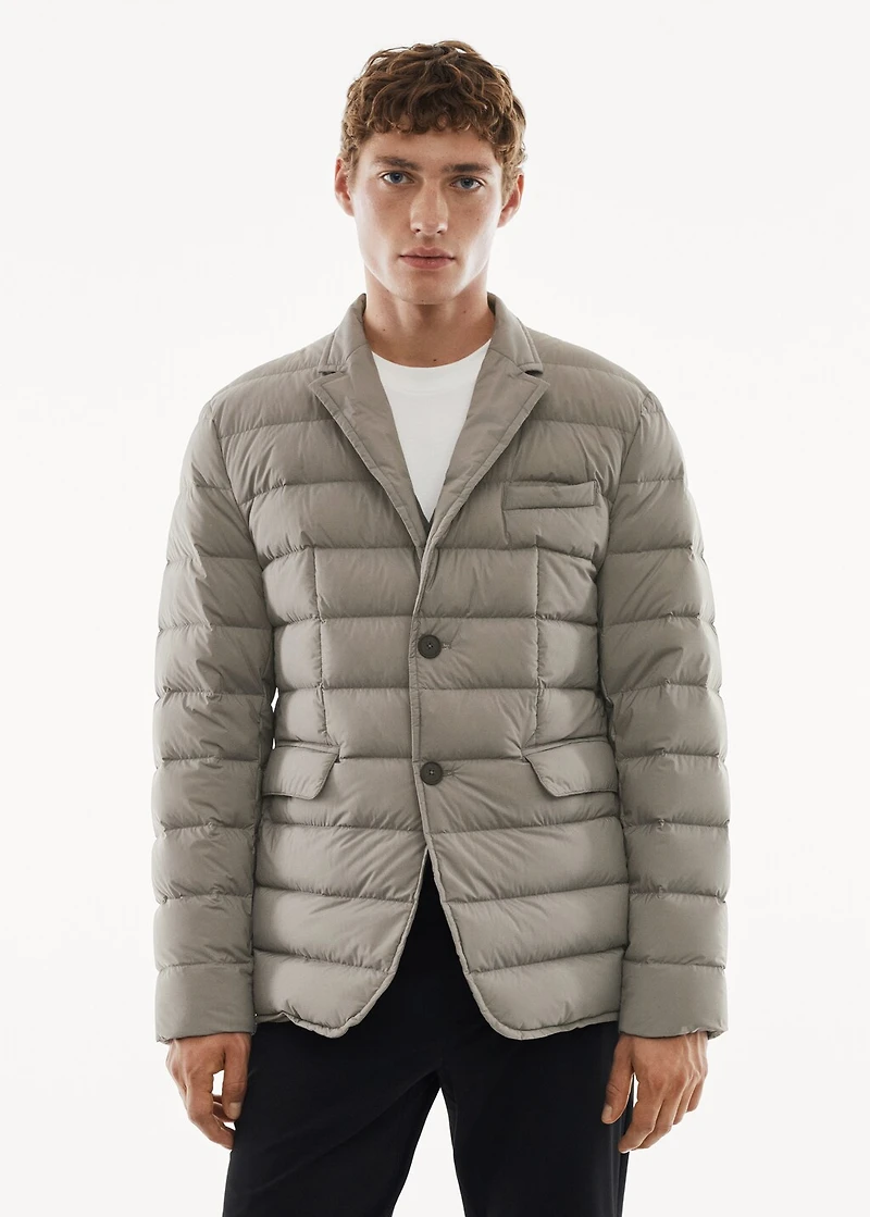 Water-repellent padded anorak