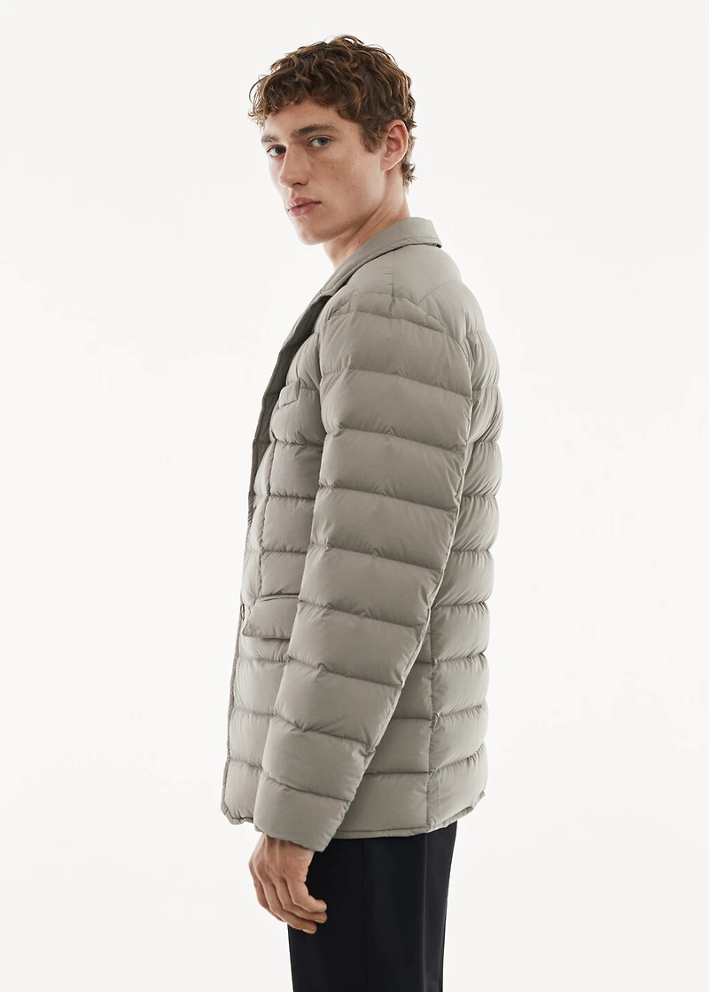 Water-repellent padded anorak
