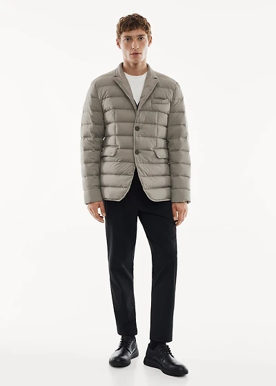 Water-repellent padded anorak