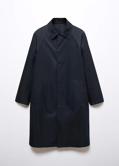 Relaxed-fit cotton trench coat