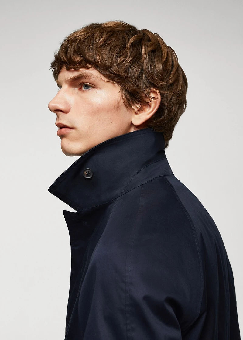 Relaxed-fit cotton trench coat