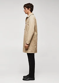 Reversible recycled wool trench coat