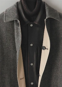 Reversible recycled wool trench coat