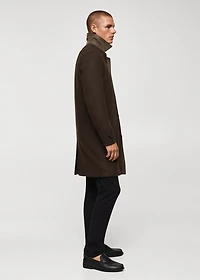 Reversible recycled wool trench coat