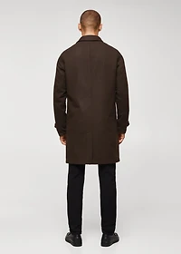 Reversible recycled wool trench coat