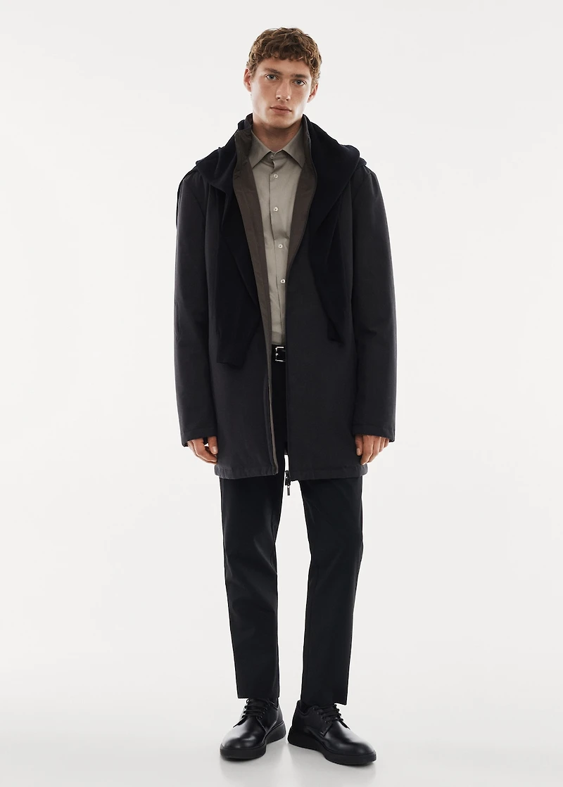 Reversible water-repellent quilted barn jacket