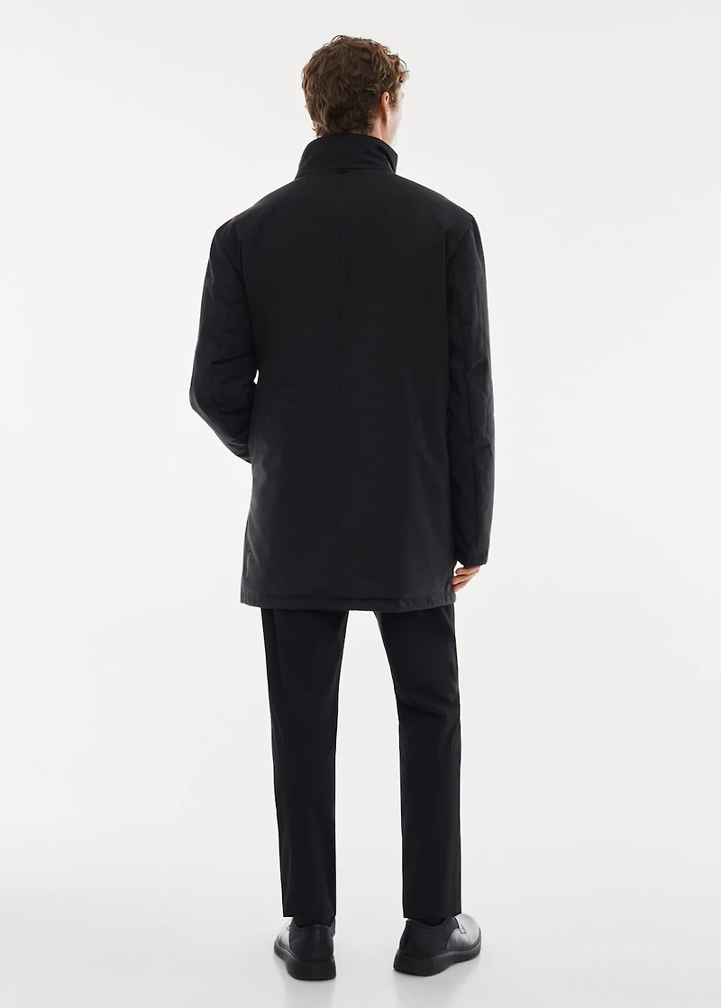 Reversible water-repellent quilted barn jacket