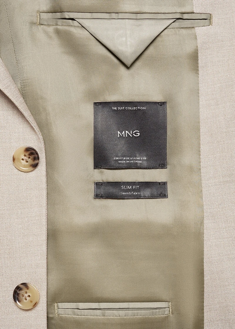 Stretch-fabric slim-fit suit blazer