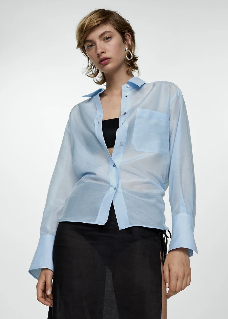 Oversized silk cotton shirt