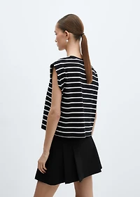 Shoulder pad stripped t-shirt