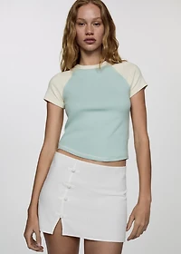 Two-tone cotton t-shirt