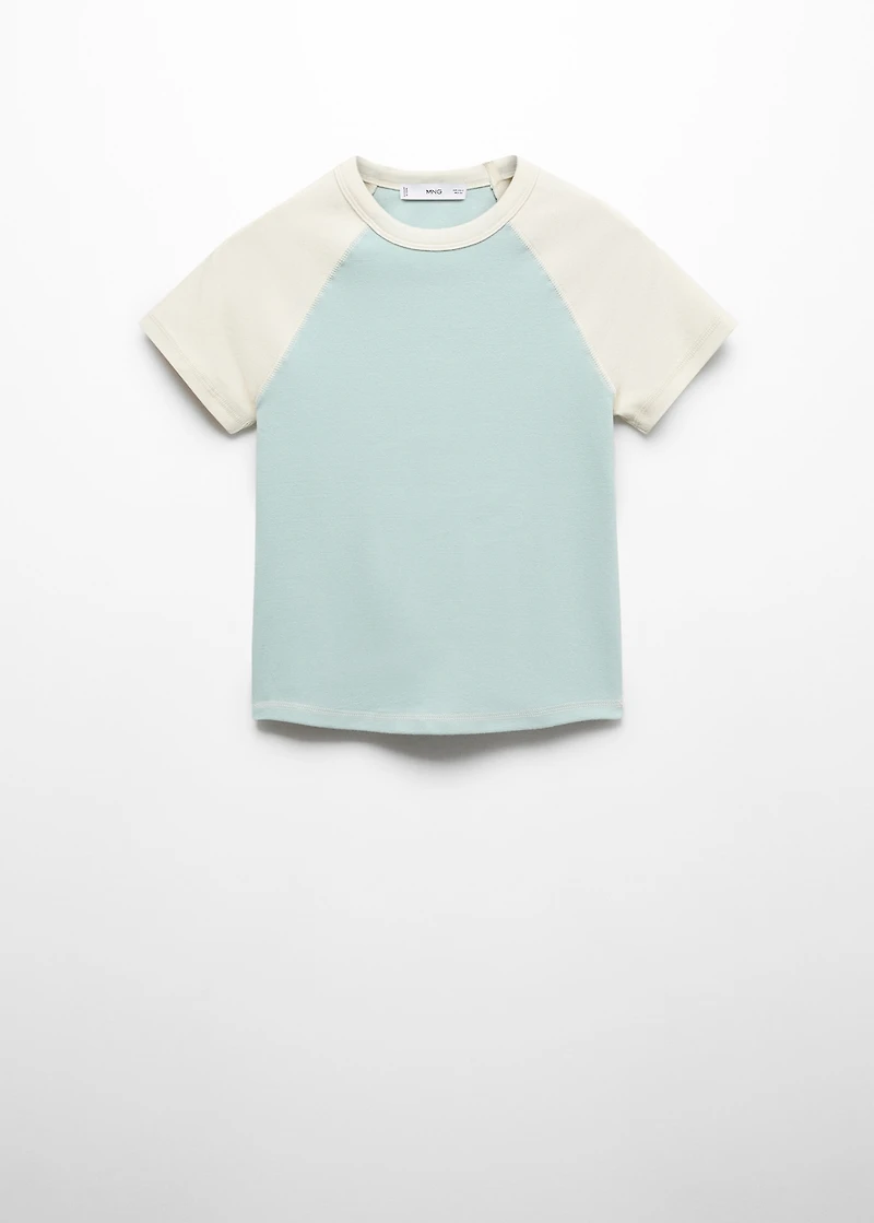 Two-tone cotton t-shirt