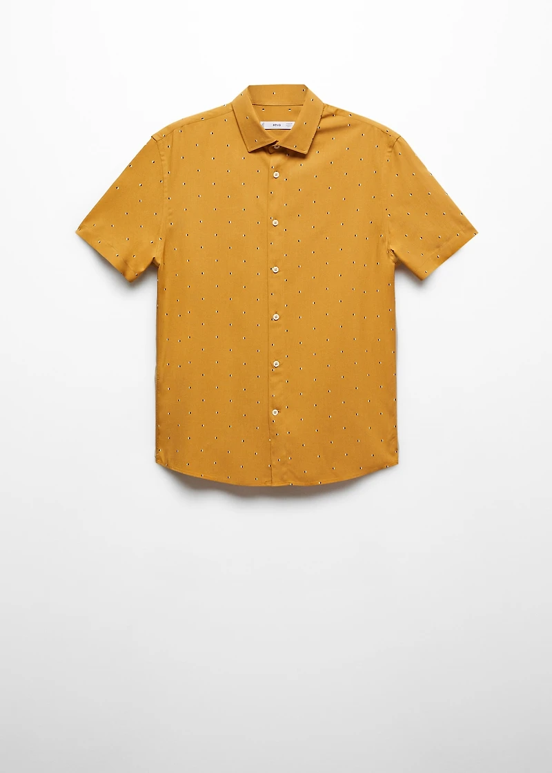Mirco-print short sleeve shirt