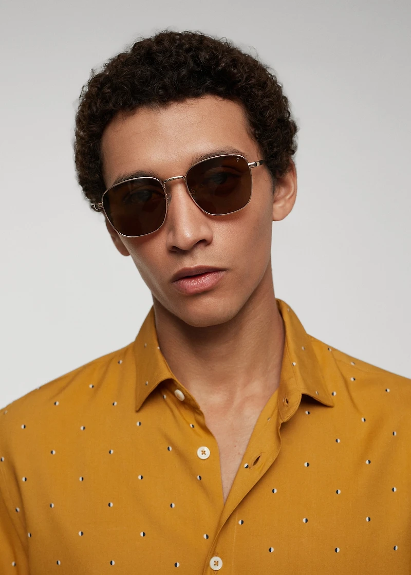 Mirco-print short sleeve shirt